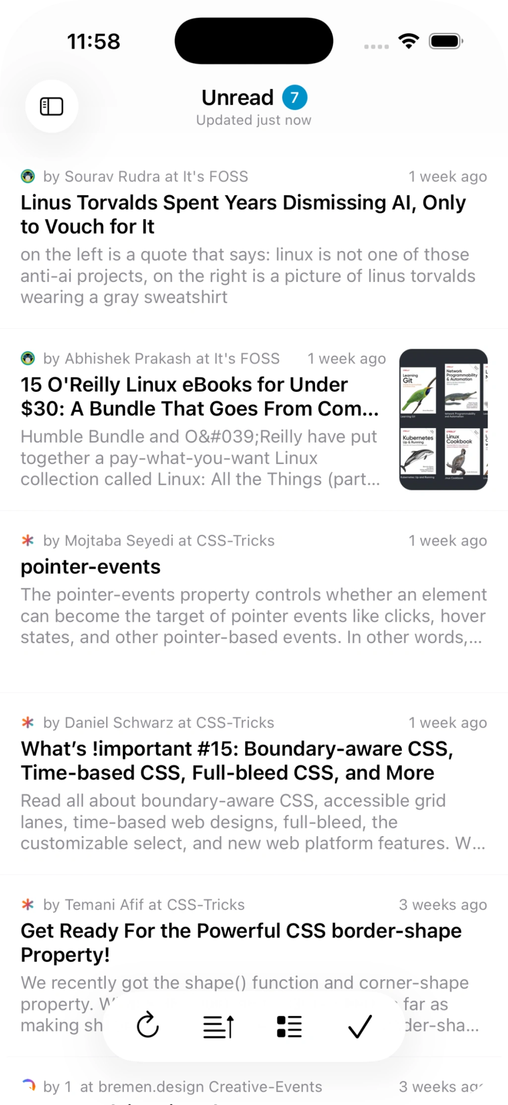 Nextnews 2.0 beta article list screen