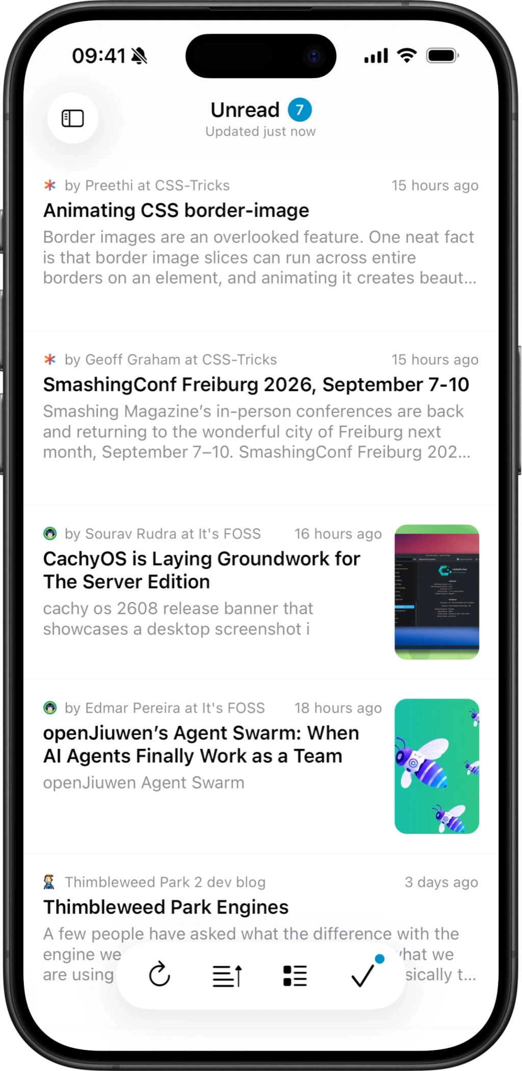 List view of Nextnews
